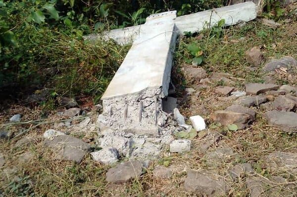 Cross that was removed from Madanpur
