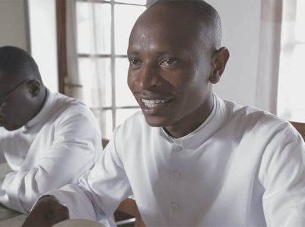 Seminarian Jean-Claude Barack Abiritseni Fiston during a meal at the refectory

Dem. Rep. Congo, diocese of Goma 2021
At the Major Seminary of Saint John Paul II in Goma. Seminarian Jean-Claude Barack Abiritseni Fiston is the protagonist of the spot for the Dem. Rep. Congo for the Lent Campaign Seminarians 2022.

REP. CONGO / GOMA 21/00320 ID: 2106728
Formation of 30 seminarians of the Major Seminary of Saint John Paul II in Goma, 2021-2022

The photo is a so called "still" (a screenshot) taken out of the video (created by a local Camera team) for Spot and the Feature for the Lent Campaign Seminarians 2022
