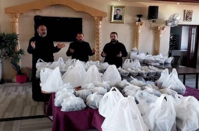 Charitable kitchen to feed 300 elderly and poor people.
SYRIA / DAMAS-MLC 23/00090
Charitable kitchen to feed 300 elderly and poor people of St Youssef Church, Damas - 09/2023 - 09/ 2024.

The priest in the middle is Father Basilios Gergeos.