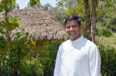 Deacon Santosh Kumar, from the parish Our Lady of Perpetual Help, Kalpahad, North Andaman, India.