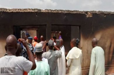Nigeria,
Some burnt houses in the community of Adama Dutse.
The archbishop visited the village of Adama Dutse, which was attacked in February 2024, leaving widespread destruction and 11 dead.